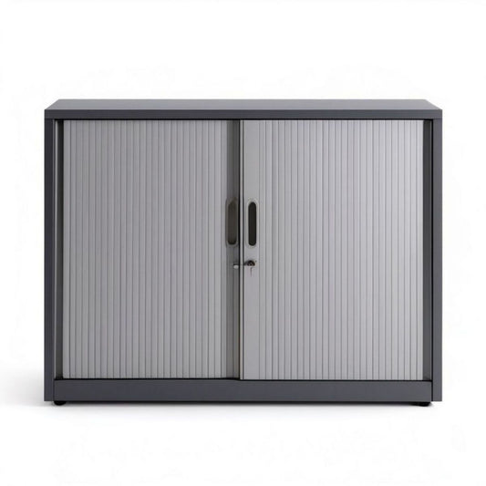 Metalowa szafka z drzwiami roletowymi 120 × 45 × 100 cm Antracytowy/Szary